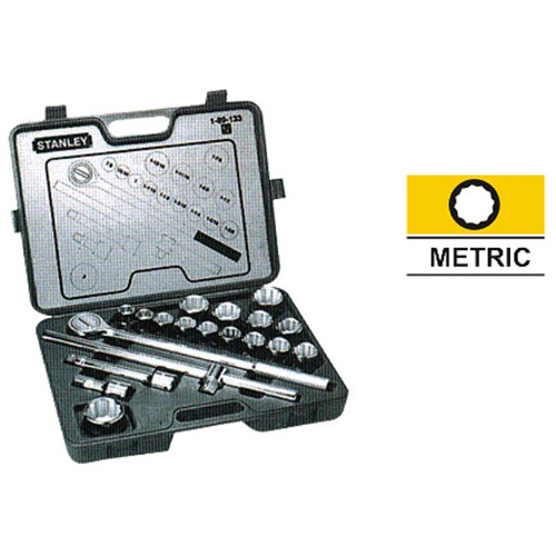 19PC 3/4 Drive 12 Point Metric Socket Set